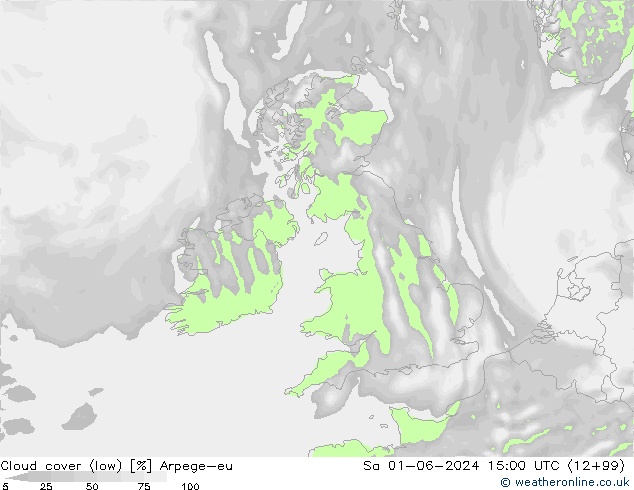 облака (низкий) Arpege-eu сб 01.06.2024 15 UTC