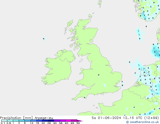 Precipitation Arpege-eu Sa 01.06.2024 15 UTC