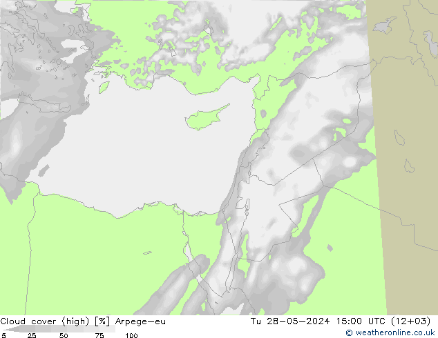 Wolken (hohe) Arpege-eu Di 28.05.2024 15 UTC