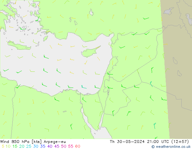 Rüzgar 850 hPa Arpege-eu Per 30.05.2024 21 UTC