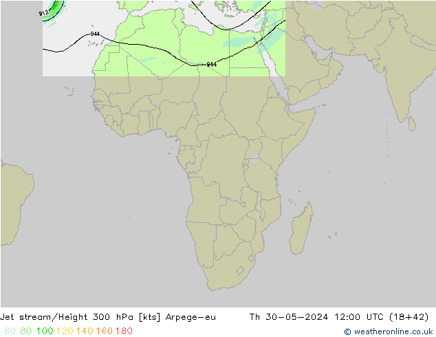 Courant-jet Arpege-eu jeu 30.05.2024 12 UTC