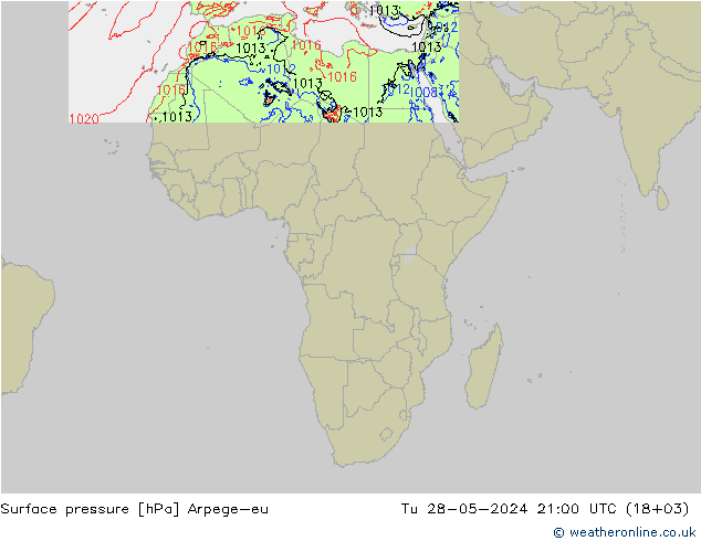 pressão do solo Arpege-eu Ter 28.05.2024 21 UTC