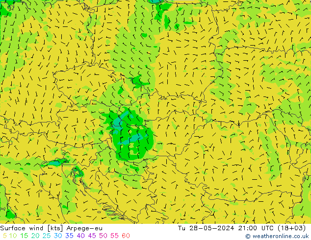 Wind 10 m Arpege-eu di 28.05.2024 21 UTC