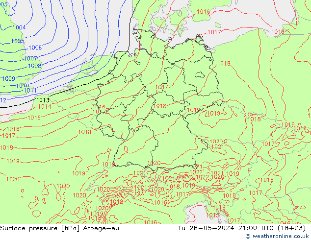 Bodendruck Arpege-eu Di 28.05.2024 21 UTC