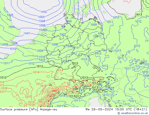 ciśnienie Arpege-eu śro. 29.05.2024 15 UTC