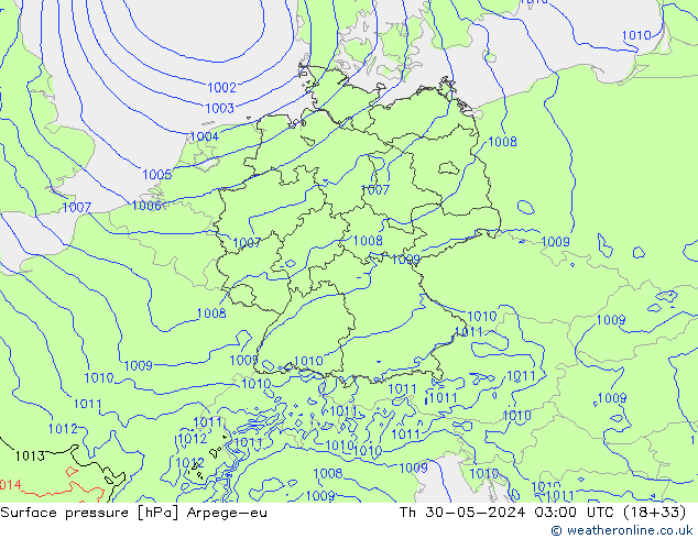 Bodendruck Arpege-eu Do 30.05.2024 03 UTC