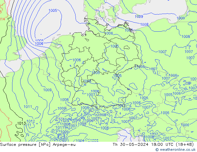 ciśnienie Arpege-eu czw. 30.05.2024 18 UTC