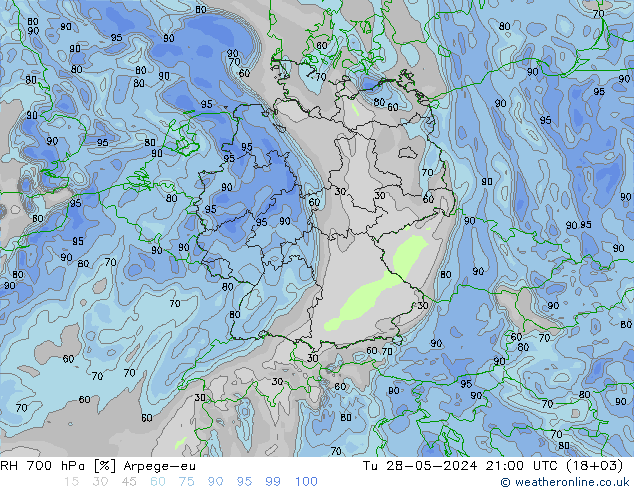 700 hPa Nispi Nem Arpege-eu Sa 28.05.2024 21 UTC