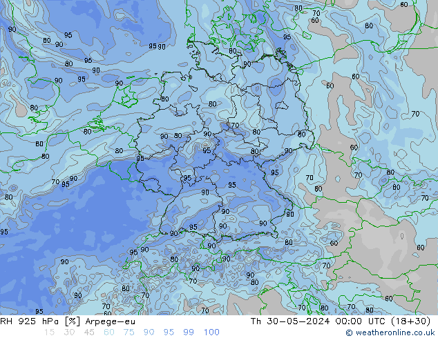 RV 925 hPa Arpege-eu do 30.05.2024 00 UTC