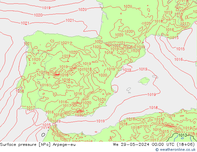 ciśnienie Arpege-eu śro. 29.05.2024 00 UTC
