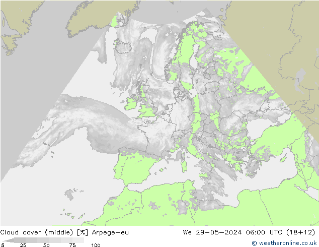 Nubi medie Arpege-eu mer 29.05.2024 06 UTC