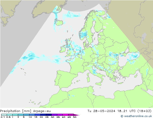 осадки Arpege-eu вт 28.05.2024 21 UTC