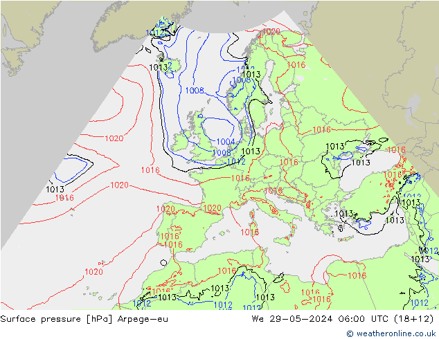 приземное давление Arpege-eu ср 29.05.2024 06 UTC