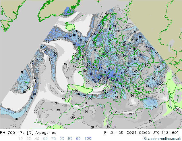 RV 700 hPa Arpege-eu vr 31.05.2024 06 UTC