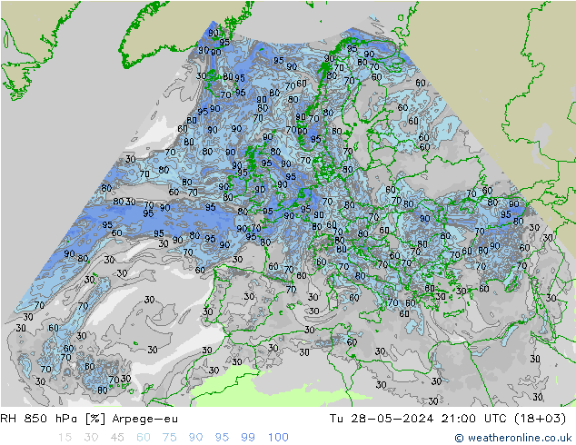 RV 850 hPa Arpege-eu di 28.05.2024 21 UTC