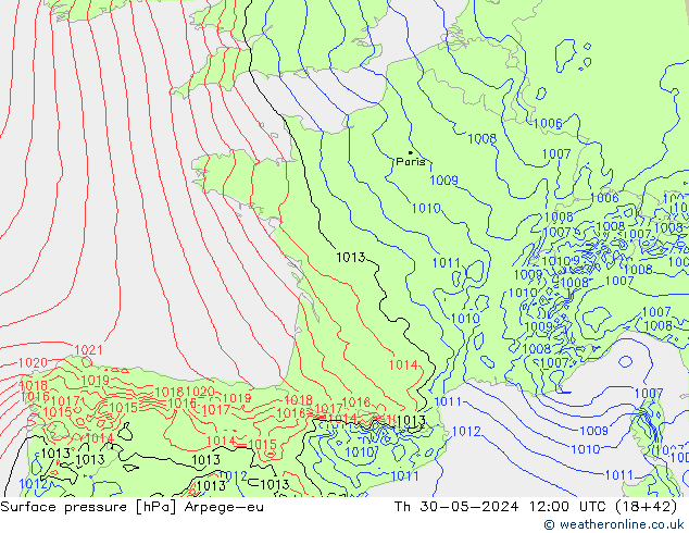 Luchtdruk (Grond) Arpege-eu do 30.05.2024 12 UTC