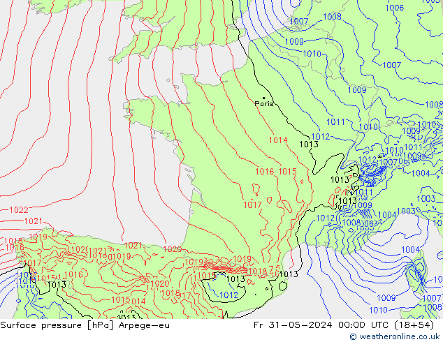 ciśnienie Arpege-eu pt. 31.05.2024 00 UTC