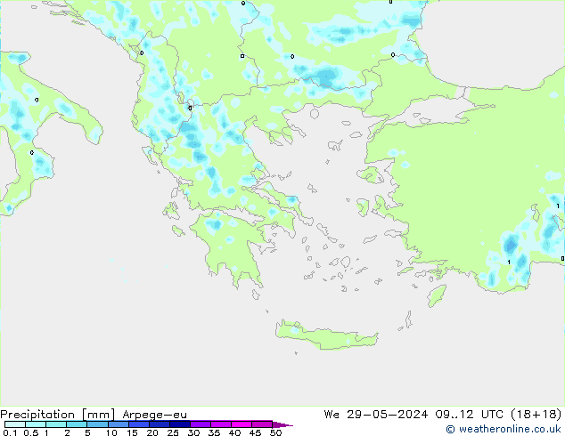 Srážky Arpege-eu St 29.05.2024 12 UTC