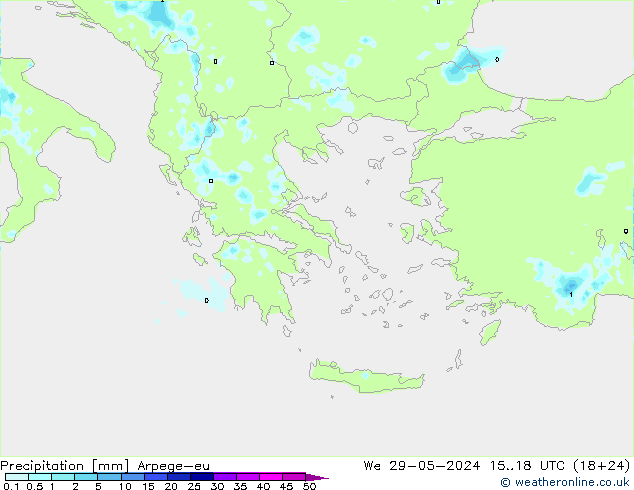 Precipitation Arpege-eu We 29.05.2024 18 UTC