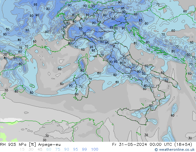 925 hPa Nispi Nem Arpege-eu Cu 31.05.2024 00 UTC