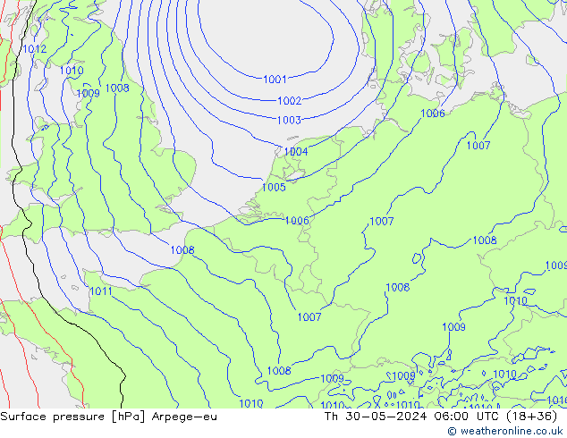 Luchtdruk (Grond) Arpege-eu do 30.05.2024 06 UTC