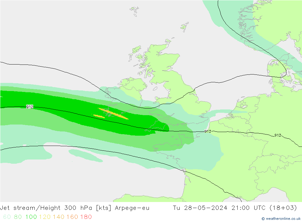 Jet Akımları Arpege-eu Sa 28.05.2024 21 UTC