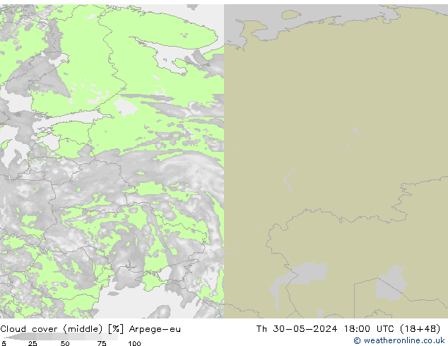 Bewolking (Middelb.) Arpege-eu do 30.05.2024 18 UTC