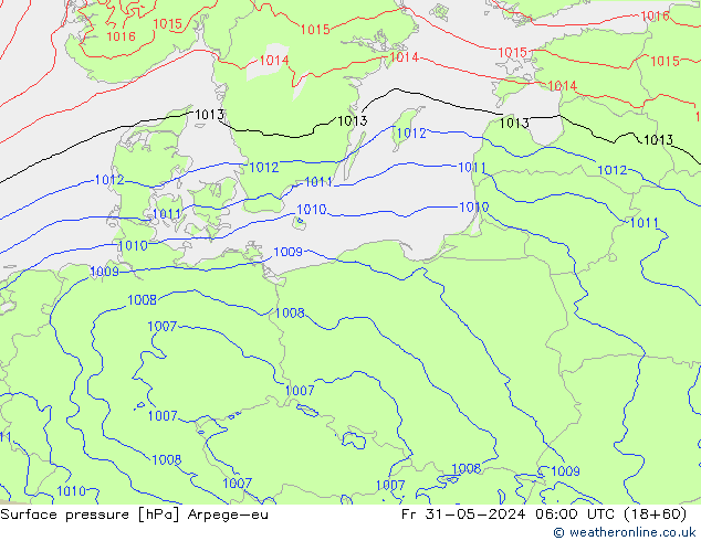 Yer basıncı Arpege-eu Cu 31.05.2024 06 UTC