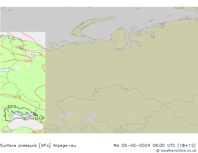 Surface pressure Arpege-eu We 29.05.2024 06 UTC