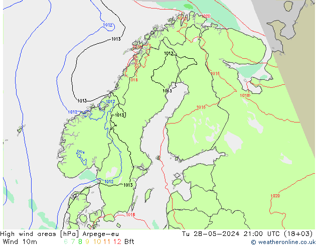 Windvelden Arpege-eu di 28.05.2024 21 UTC