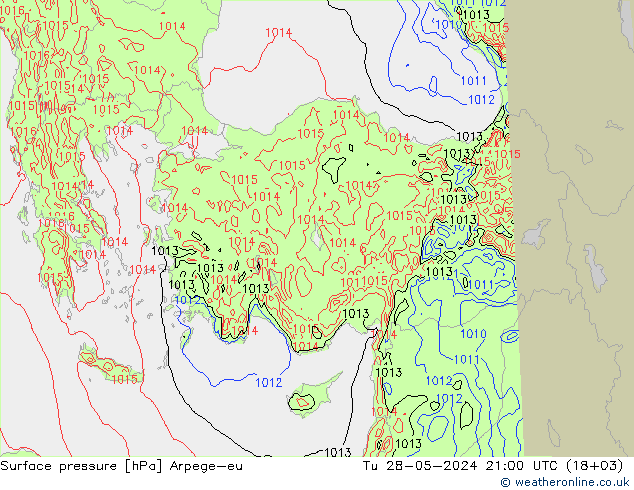 приземное давление Arpege-eu вт 28.05.2024 21 UTC