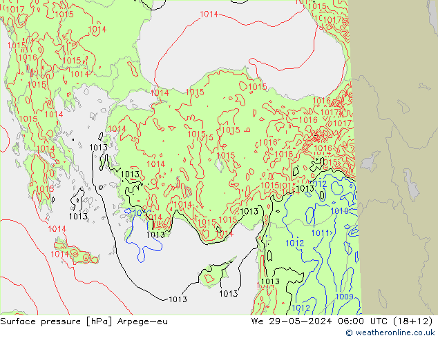 pressão do solo Arpege-eu Qua 29.05.2024 06 UTC