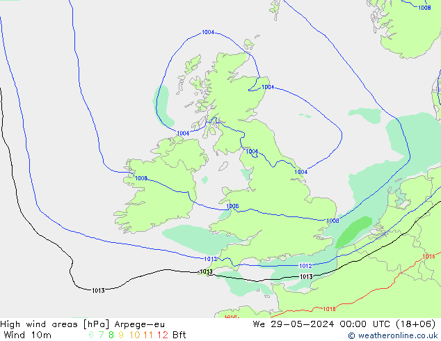 Windvelden Arpege-eu wo 29.05.2024 00 UTC