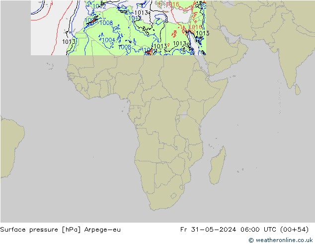 Yer basıncı Arpege-eu Cu 31.05.2024 06 UTC