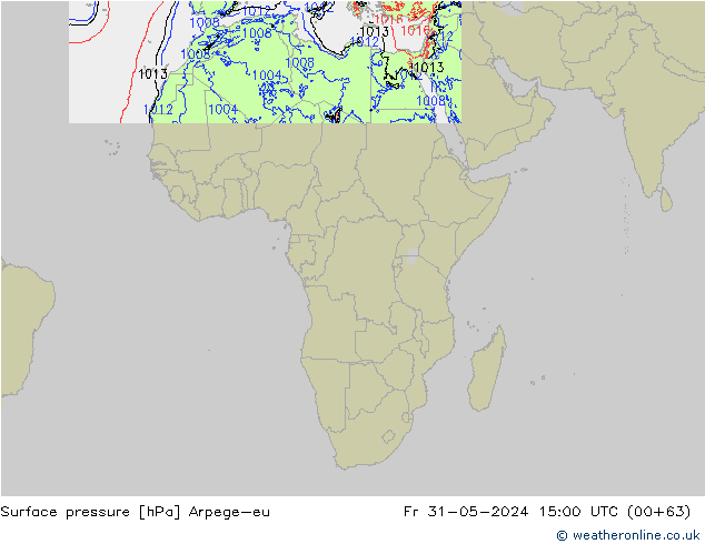 приземное давление Arpege-eu пт 31.05.2024 15 UTC