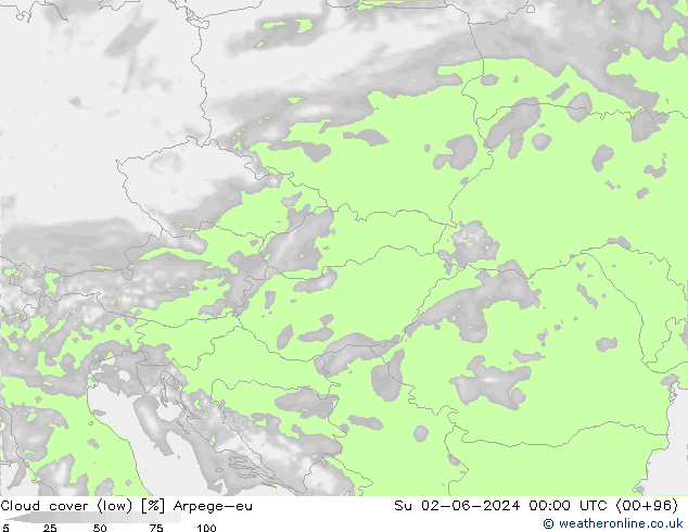 nízká oblaka Arpege-eu Ne 02.06.2024 00 UTC