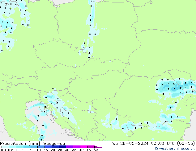 Precipitation Arpege-eu We 29.05.2024 03 UTC