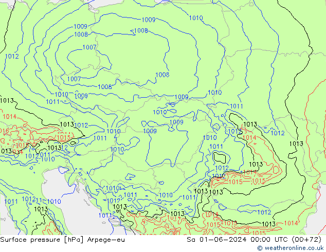 Surface pressure Arpege-eu Sa 01.06.2024 00 UTC