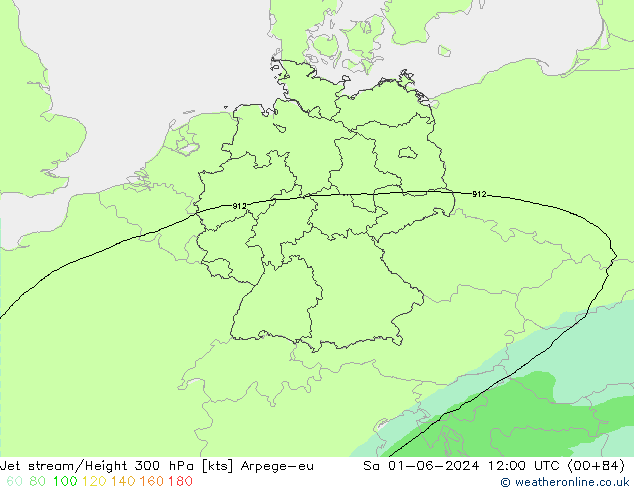 Corriente en chorro Arpege-eu sáb 01.06.2024 12 UTC