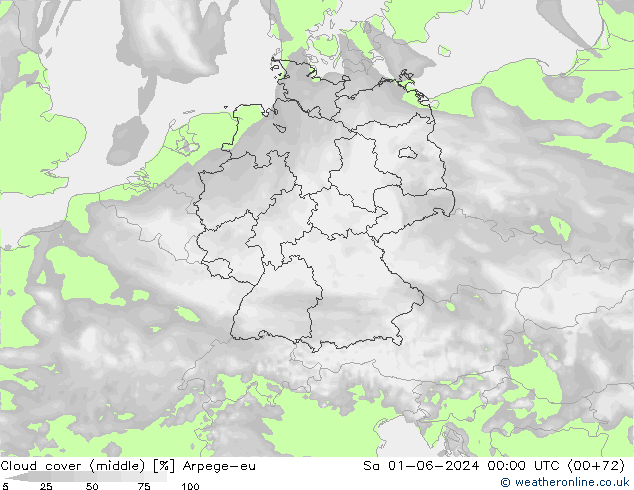 Bewolking (Middelb.) Arpege-eu za 01.06.2024 00 UTC