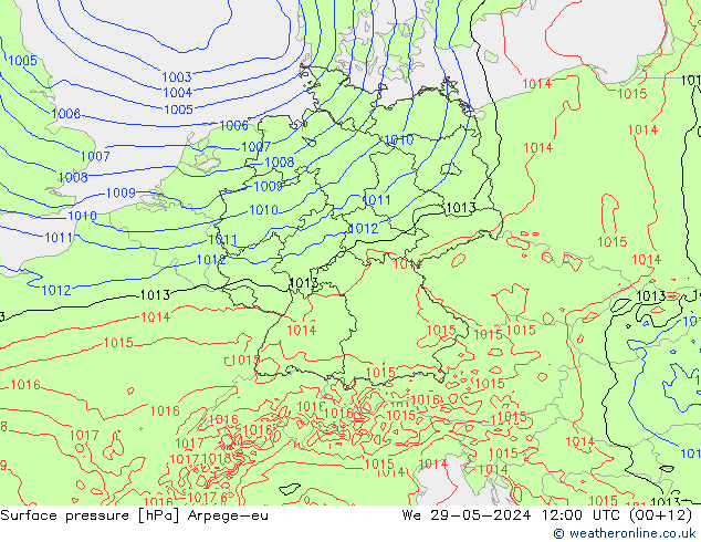 Surface pressure Arpege-eu We 29.05.2024 12 UTC