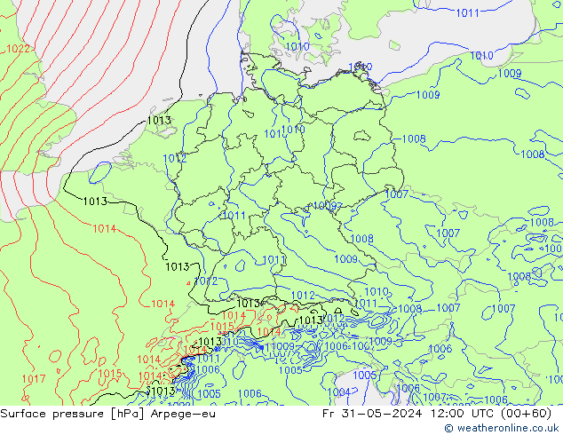 Yer basıncı Arpege-eu Cu 31.05.2024 12 UTC