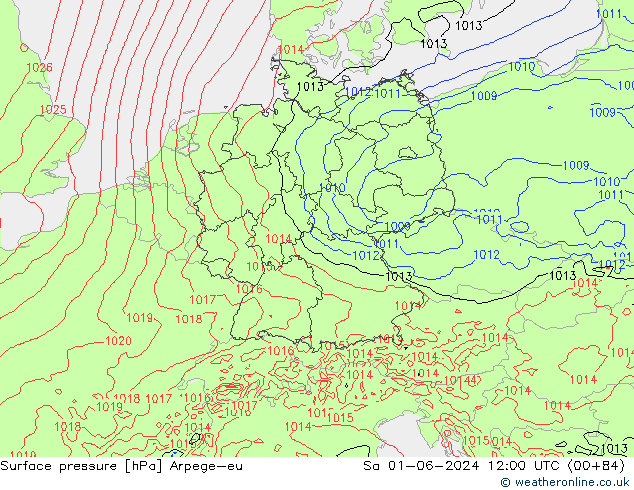 pressão do solo Arpege-eu Sáb 01.06.2024 12 UTC