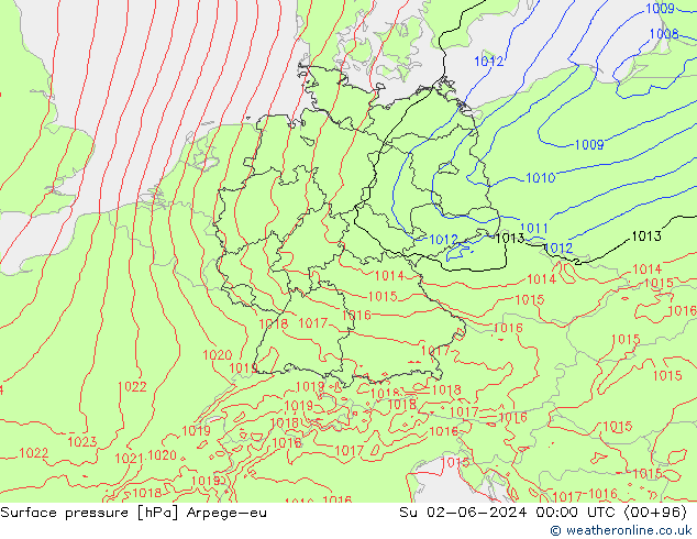 приземное давление Arpege-eu Вс 02.06.2024 00 UTC