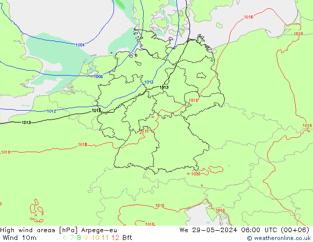 Windvelden Arpege-eu wo 29.05.2024 06 UTC