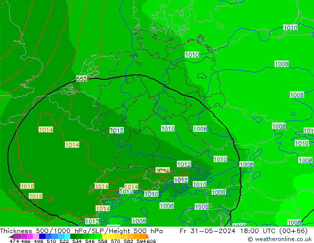 Thck 500-1000hPa Arpege-eu Fr 31.05.2024 18 UTC