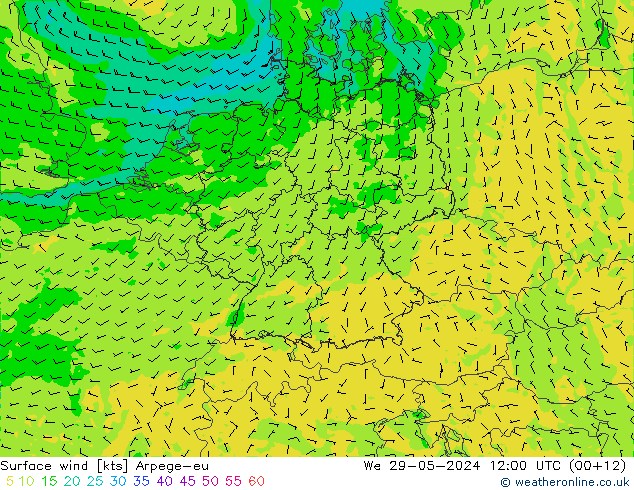 Surface wind Arpege-eu St 29.05.2024 12 UTC