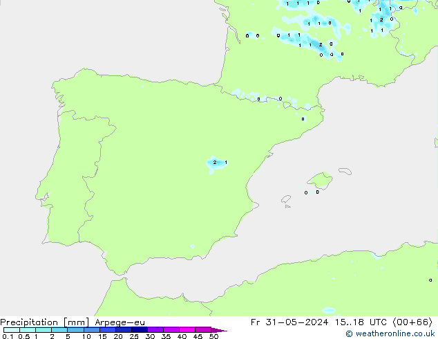 precipitação Arpege-eu Sex 31.05.2024 18 UTC