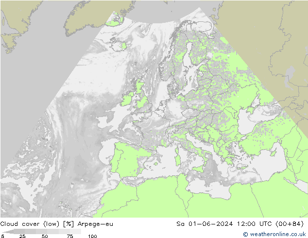 Nubi basse Arpege-eu sab 01.06.2024 12 UTC