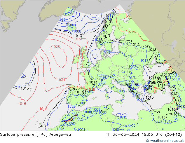 pression de l'air Arpege-eu jeu 30.05.2024 18 UTC